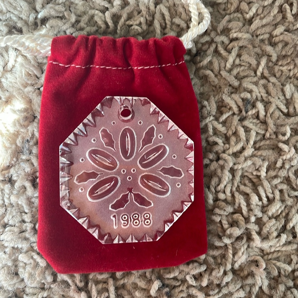 Vintage Waterford Crystal 1988 Christmas Ornament Five 5 Golden Rings